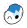 Creature, Pokemon: Piplup face, closed eyes on Tile 2 x 2 low dome with center hole in Multicolored