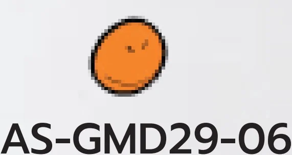 Tile 1 x 1 round dome, low, nose and mouth print in Orange, Smoky