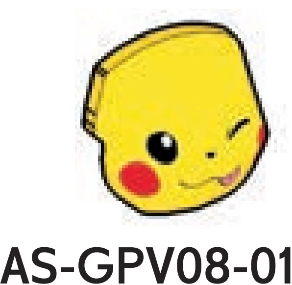 Creature, Pokemon: Pikachu face winking left eye, tongue out on rounded tile slope in Yellow, Lemon