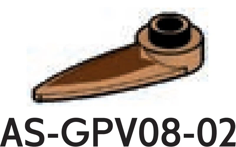 Plate 1 x 1 round with hole and long pointed blade with brown print in Brown, Light Nougat