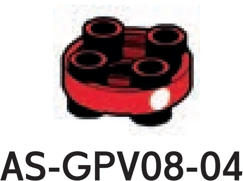 Plate 2 x 2 round connector: male:male, white spot on edge in Red, Flame