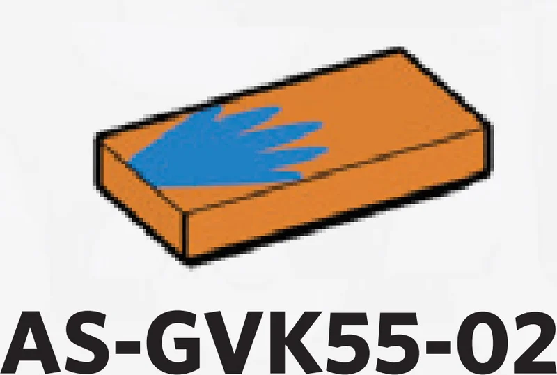 Tile 1 x 2 with blue print