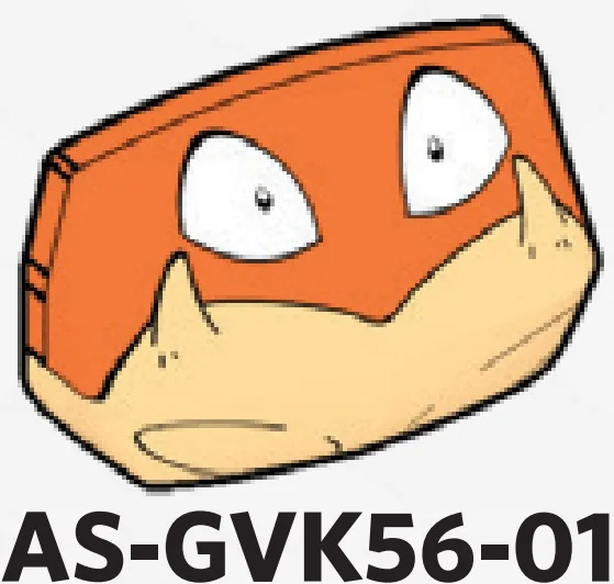 Creature, Pokemon: Krabby face in Orange, Bright