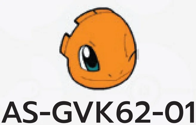 Creature, Pokemon: Charmander face, winking on rounded tile slope in Orange, Smoky