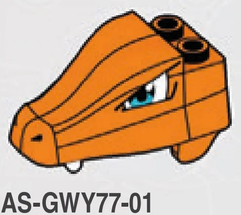 Body part: head, Charizard with ball joint mounting in Orange, Smoky