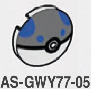 Tile 2 x 2 round dome with blue and gray Heavy Ball detail in White