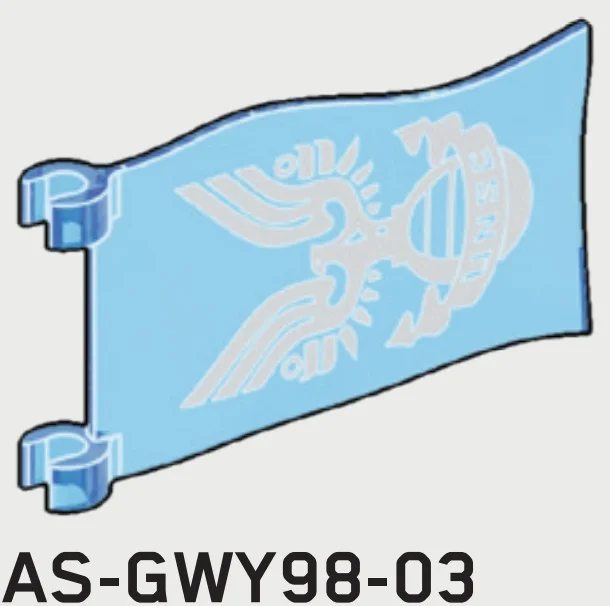 Flag: 1 x 4 x 6 - Trans-Light Blue w/ Printed UNSC Emblem in Multicolored