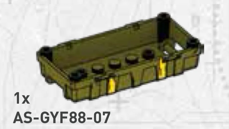 CoD Futuristic Crate, 4 x 3 x 8, Base - Green w/ Printed Yellow Detail in Multicolored