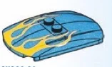 Wedge, Roof with two center studs w/ Printed Flames