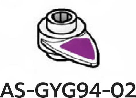 Plate 1 x 1 round male:male & pointed blade, purple detail