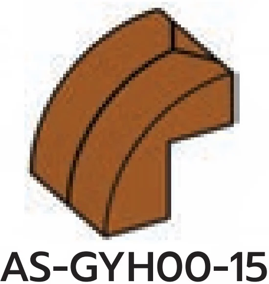 Slope 2 x 2 x 2 with half-curved top, lines print in Brown, Golden