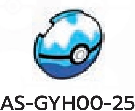Tile 2 x 2 round dome, poke ball print in Blue, Rich Sky