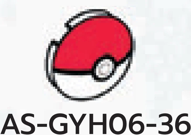 Tile 2 x 2 round dome, red poke ball print in White