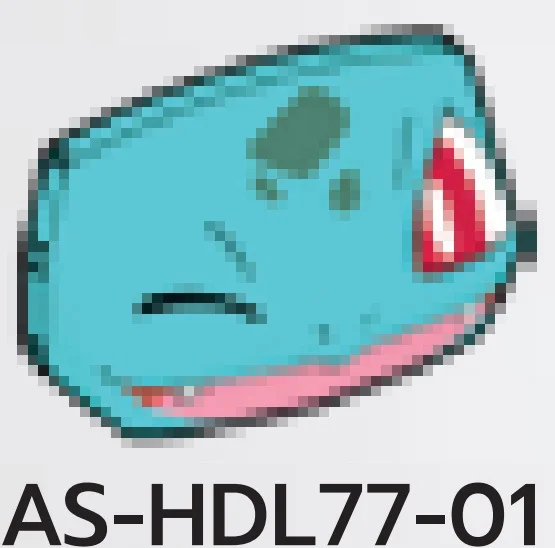Creature, Pokemon: Bulbasaur face, winking right eye, on rounded tile slope in Teal