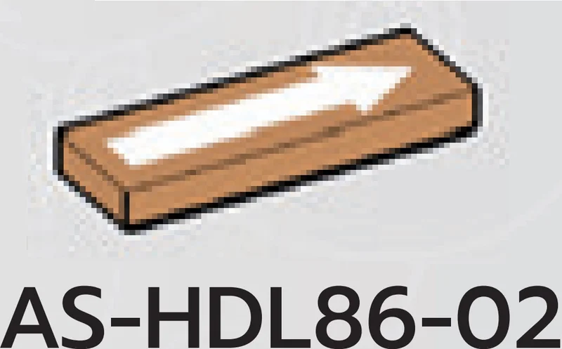 Tile 1 x 3 with white arrow print in Brown, Light Nougat