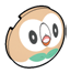 Creature, Pokemon: Rowlet face in Multicolored