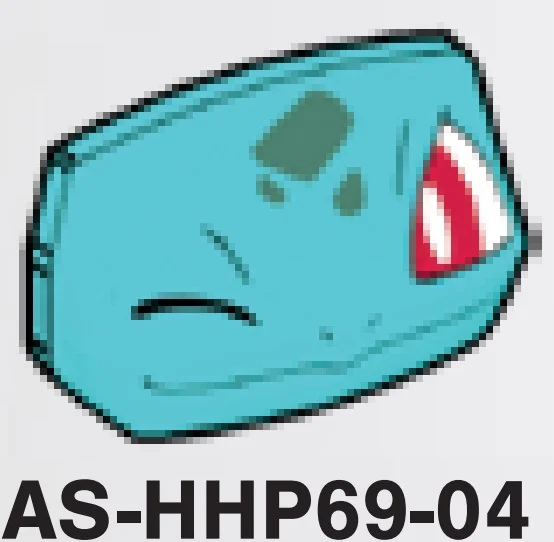 Creature, Pokemon: Bulbasaur face, winking right eye, on rounded tile slope in Teal