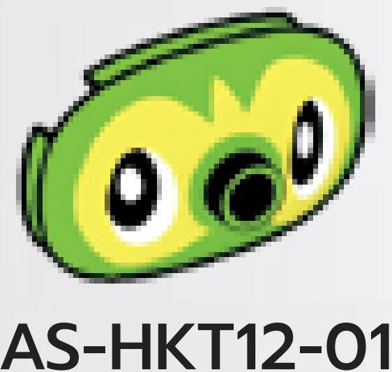 Creature, Pokemon: Grookey face on Brick 2 x 1 x 3 round dome with stud in Green, Lime