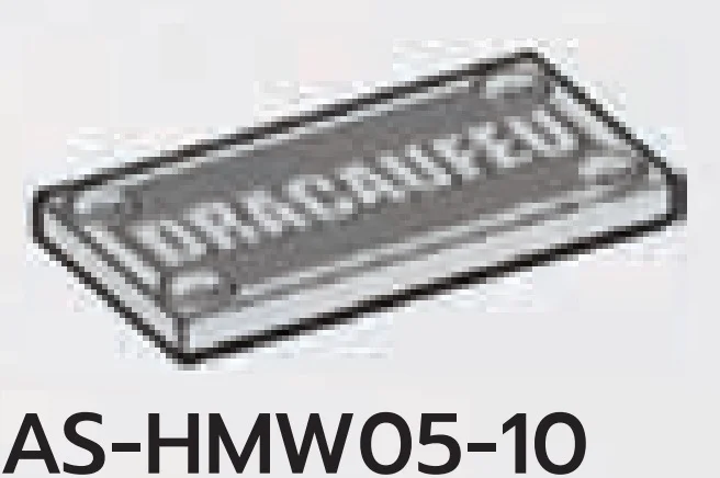 Tile 2 x 4 with Dragaufeu lettering print in Gray, Dull