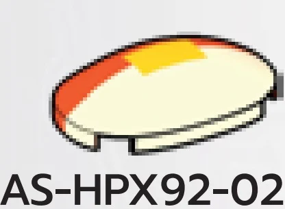 Brick 2 x 1 x 3 round dome with BYE yellow print