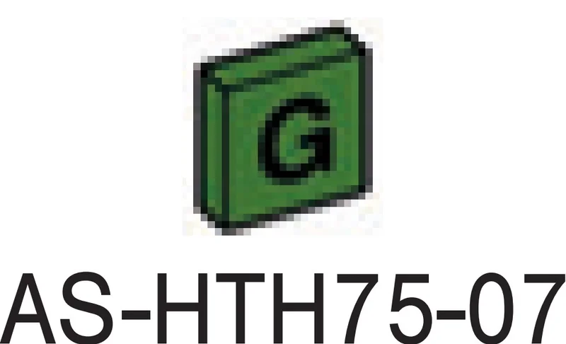 Tile 1 x 1 printed with letter ''G'' in Green, Grass