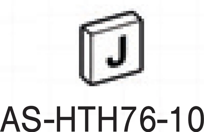 Tile 1 x 1 printed with letter ''J'' in White