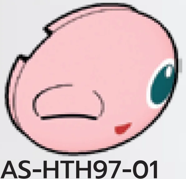 Creature, Pokemon: jigglypuff winking face on Brick 3 x 1 x 3 round dome in Pink, Pale