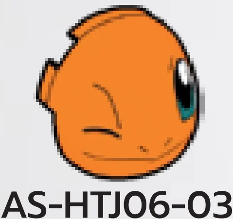 Creature, Pokemon: Charmander face, winking, right on rounded tile slope in Orange, Smoky