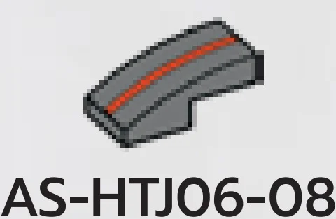 Slope 1 x 1 x 2 two-thirds height with curved slope w/ red stripe in Gray, Dark (Flake)