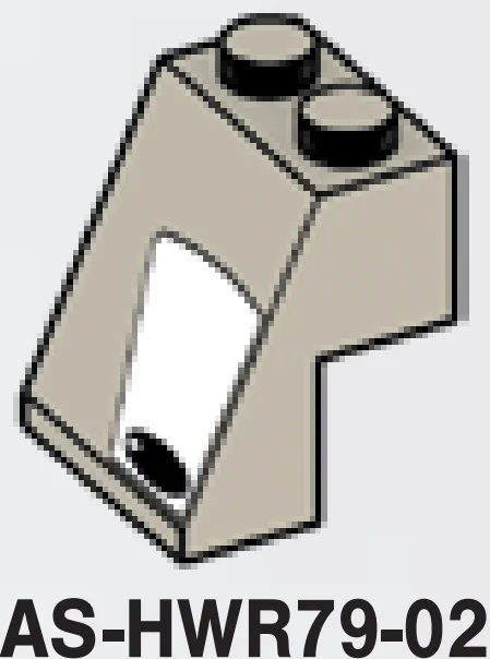 Slope brick 65 2 x 2 x 2, Eye print, left in Gray