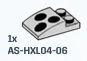 Slope 2 x 3 Round Curve with 1 x 2 Plate on end w/ Printed 3 Black Dot Missile Siloes