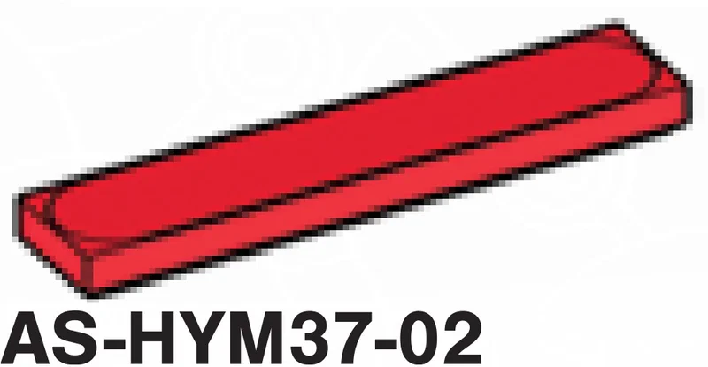 Tile 1 x 5 with thin black border in Red, Flame