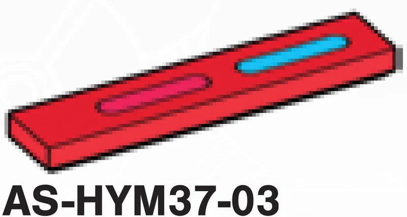 Tile 1 x 5 with blue & red rounded rectangles in Red, Flame