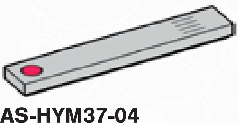 Tile 1 x 6 with red circle and 4 black lines in Gray, Dull