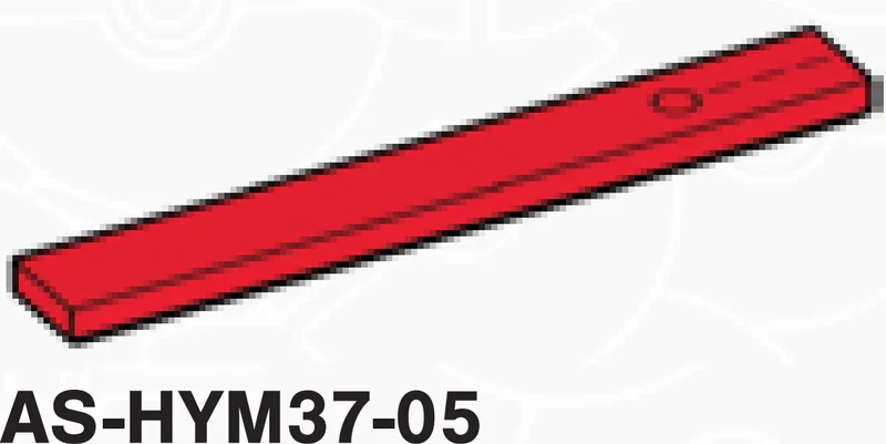 Tile 1 x 8 with black circle and 3 black dashes in Red, Flame
