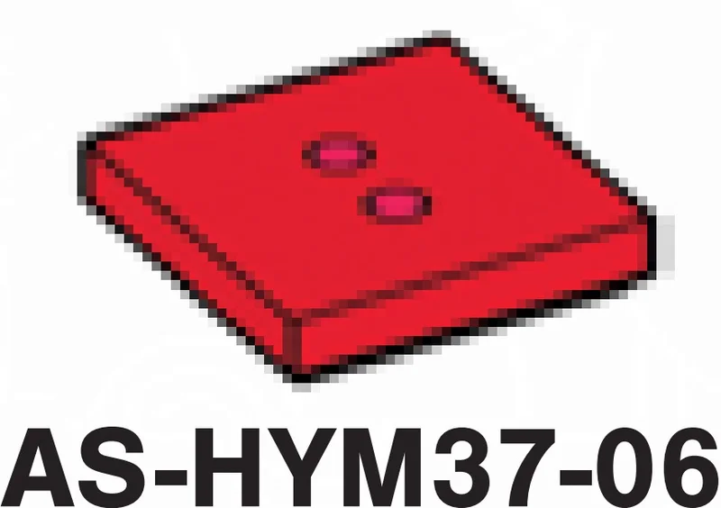 Tile 2 x 2 with 2 black circles in Red, Flame