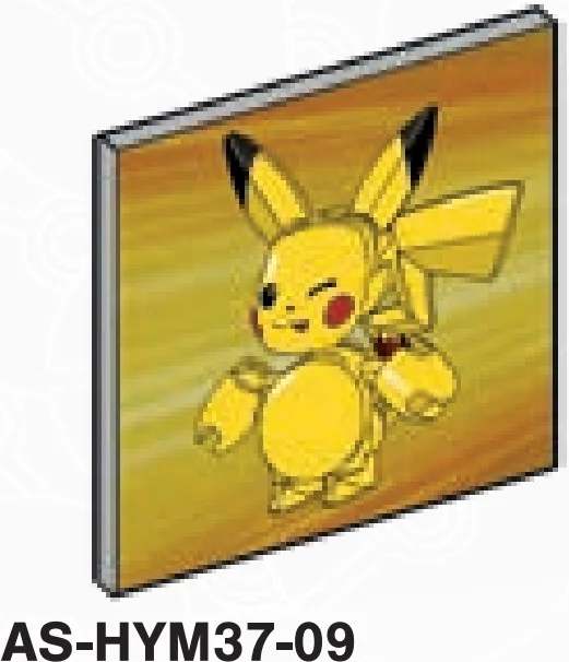 Tile 5 x 5 with lenticular Pikachu image in Gray, Dull