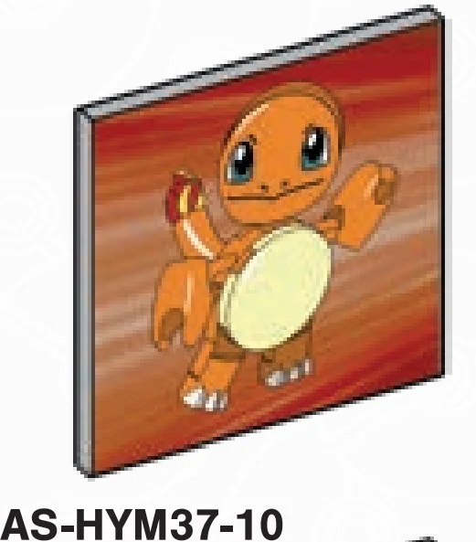 Tile 5 x 5 with lenticular Charmander image in Gray, Dull