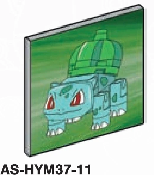 Tile 5 x 5 with lenticular Bulbasaur image in Gray, Dull