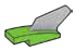 Wing Slope 1 x 3 curved, black stripe with raised tail / fin in Multicolored
