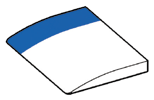 Slope tile 4 x 3 with blue stripe at right side in Multicolored