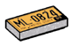 Tile 1 x 2 printed with ''ML-0824'' in Multicolored
