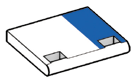 Hinge tile 3 x 3 with blue stripe at right side in Multicolored