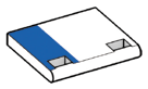 Hinge tile 3 x 3 with blue stripe at left side in Multicolored