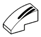Slope brick 45 1 x 2 curved slope, 2 black lines veering left in Multicolored