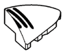 Wedge 2 x 3 tile, right with 3 black lines in Multicolored