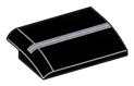 4 x 3 curved slope with left side curved, 3 silver stripes pattern in Multicolored