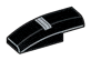1 x 3 curved slope with right side curved, 3 silver stripes pattern in Multicolored