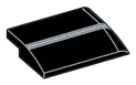 4 x 3 curved slope with right side curved, 3 silver stripes pattern in Multicolored