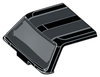 6 x 6 windscreen assembly with 8 stud wide support and 4 stud long roof with 2 rough texture stripes in Multicolored